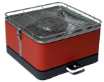 Feuerdesign Teide Holzkohlegrill mit Grillzange rot